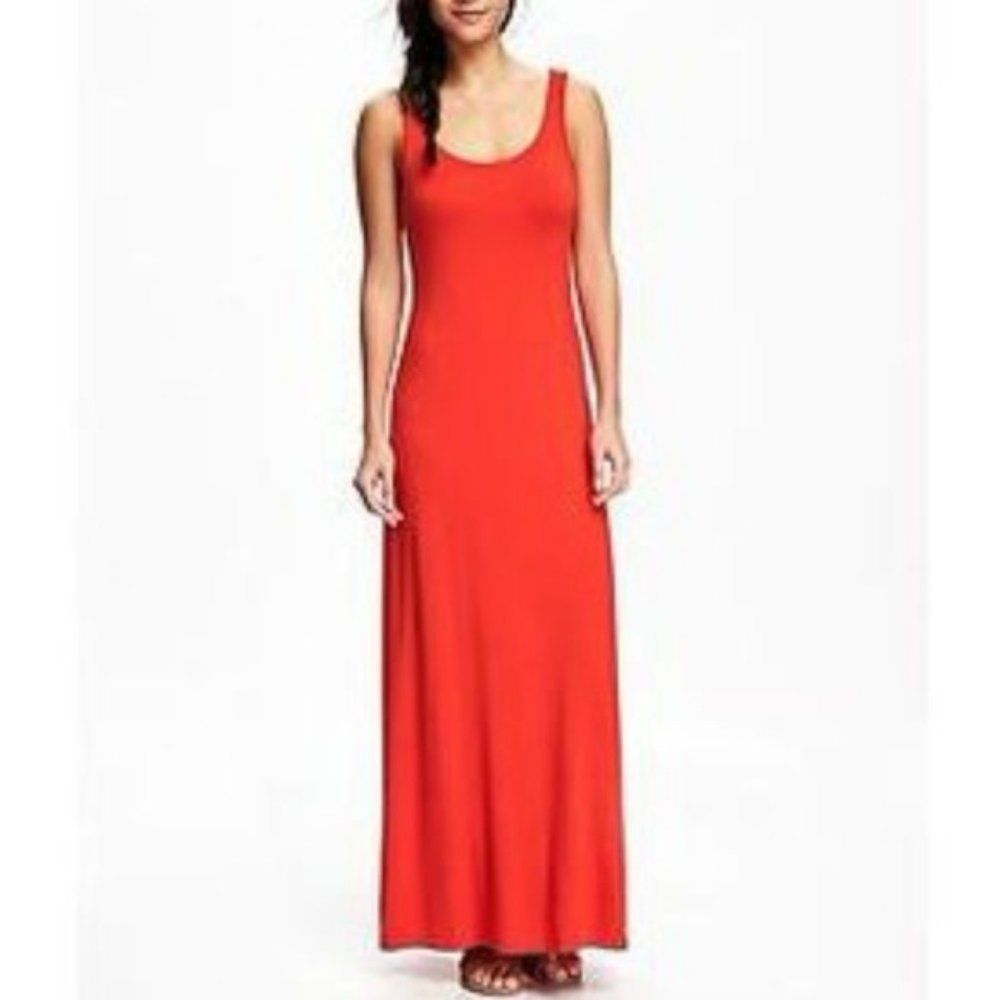 Old Navy Red Scoop Neck Maxi Dress, L